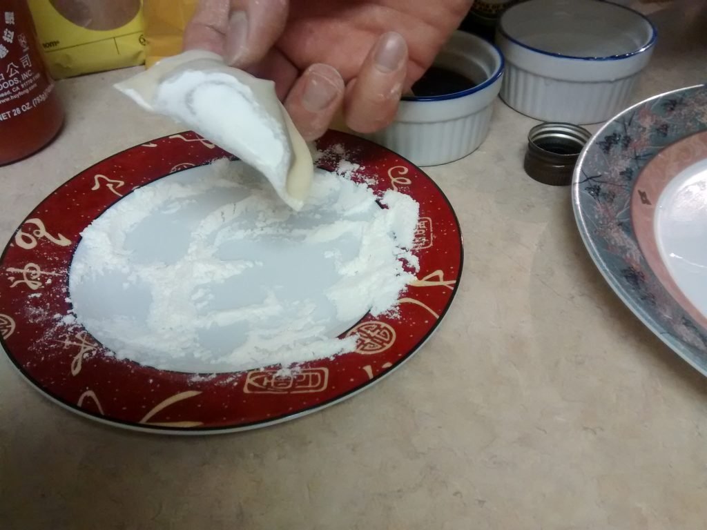 dumpling dipped in flour