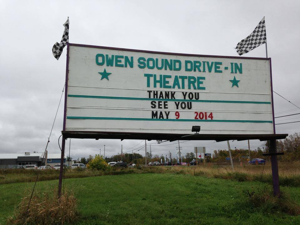 Owen Sound Drive In sign