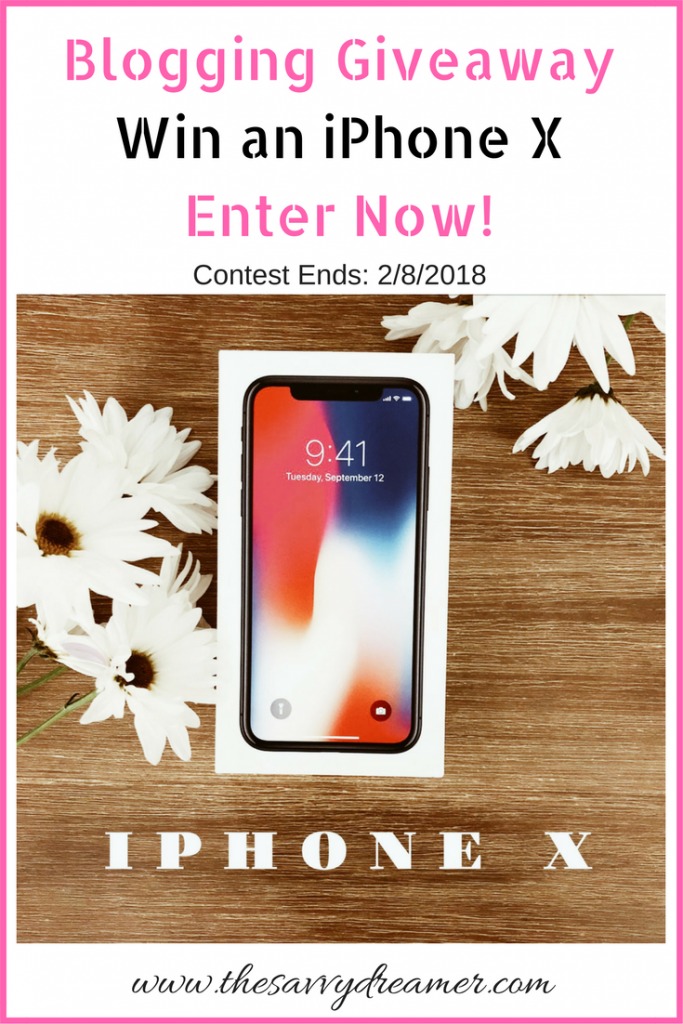 Win iPhone X by entering blogging giveaway