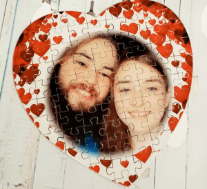 Couples picture heart puzzle from Etsy